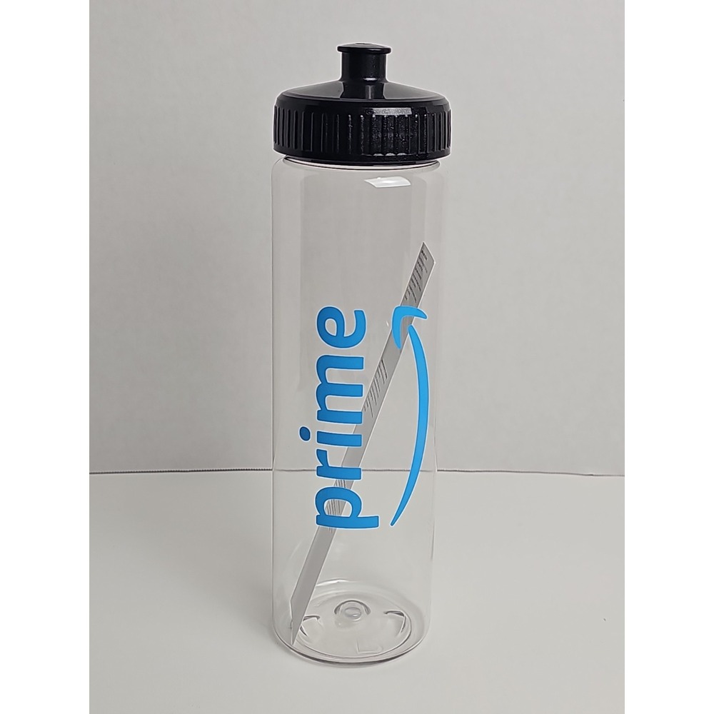 AMAZON PRIME Clear Plastic 25 Oz Reusable Water Bottle NEW BPA-Free